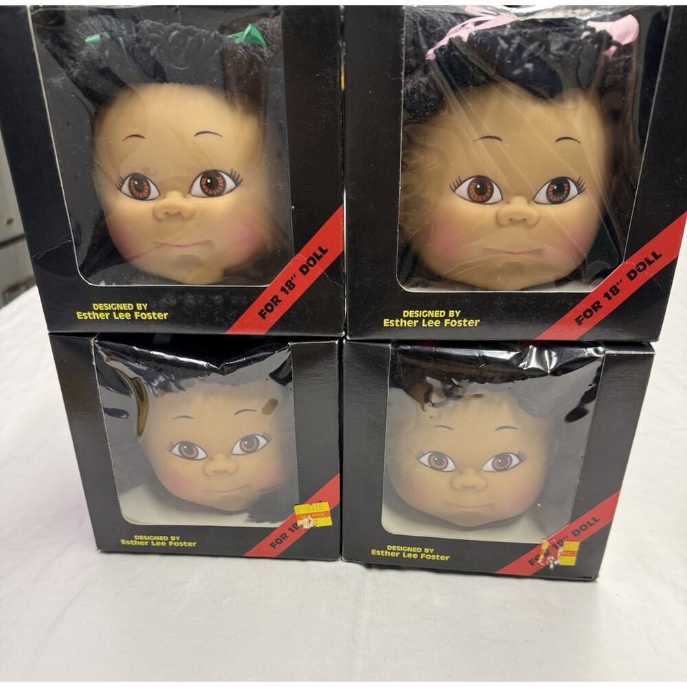 VTG 1985 Foster Children 18” Doll Head Esther Lee Foster Black Hair Brown Eyes